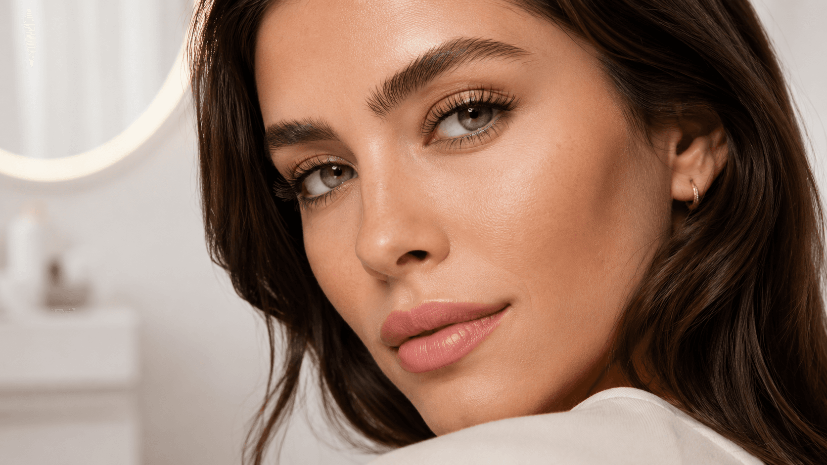 Editorial beauty client during a blow dry styling moment