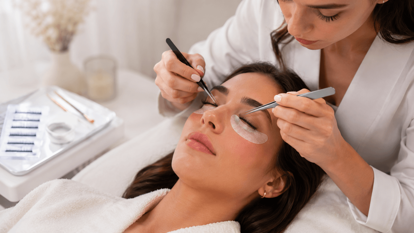 Beauty treatment detail in a modern studio