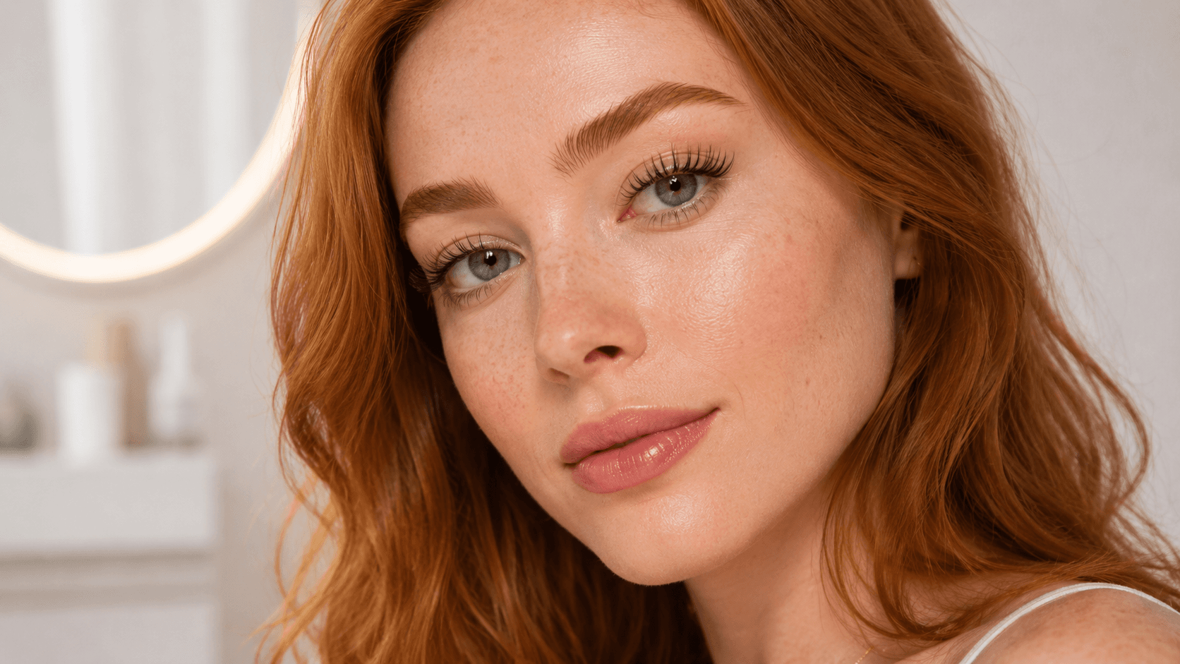 Polished beauty portrait in a clean salon setting